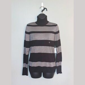 NWT Worthington Stripped Sparkle Turtleneck Sweater